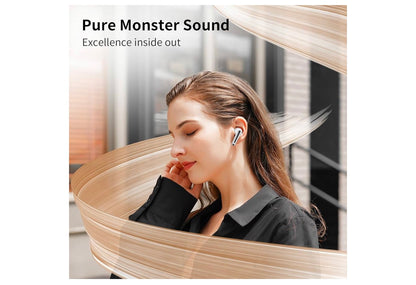 Monster AirLinks Draadlose Oorfone, Bluetooth 5.3 Oorfone HiFi Stereo, Draadlose Oorfone met HD Duidelike Oproep, 30H Speeltyd, Raakbeheer, Tipe-C Laai, IPX6 Waterdig