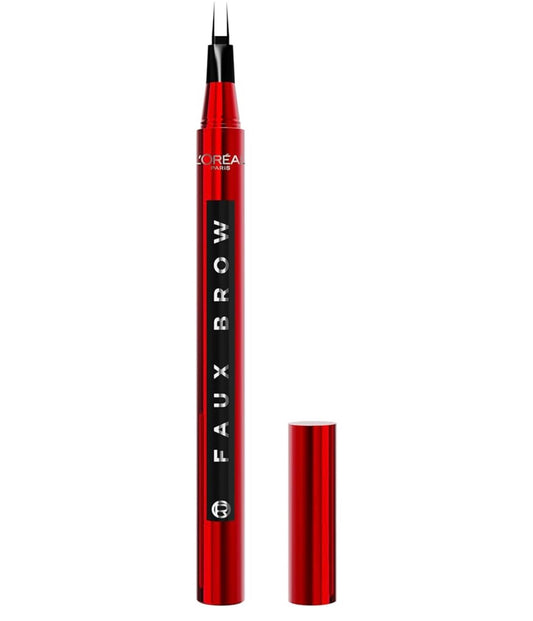 L'Oréal Paris Faux Brow, Haaragtig, Volmaak Wenk met Dubbelborsel, Vinnig & Presies - Sagte Swart