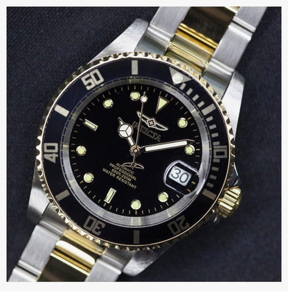 Invicta Mans Pro Diver-versameling Munt-Rand Outomatiese Twee Kleur Horlosie