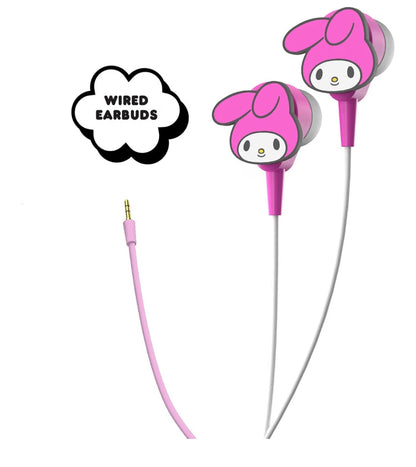 Hello Kitty 2-in-1 Wireless Bluetooth Headphones with Wired Earbuds – Foldable Over-Ear Headset with Built-in Mic, AUX Cable, Adjustable Headband, and Onboard Controls – My Melody