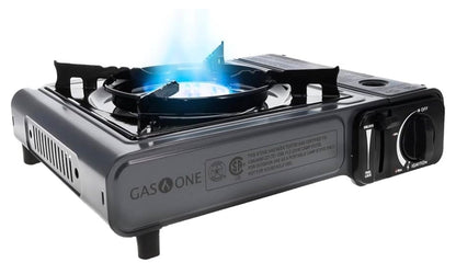 Gas One Portable Butane Camping Stove with Case: Automatic Ignition, Precise Heat Control - Camping & Tailgating and Outdoor Cooking