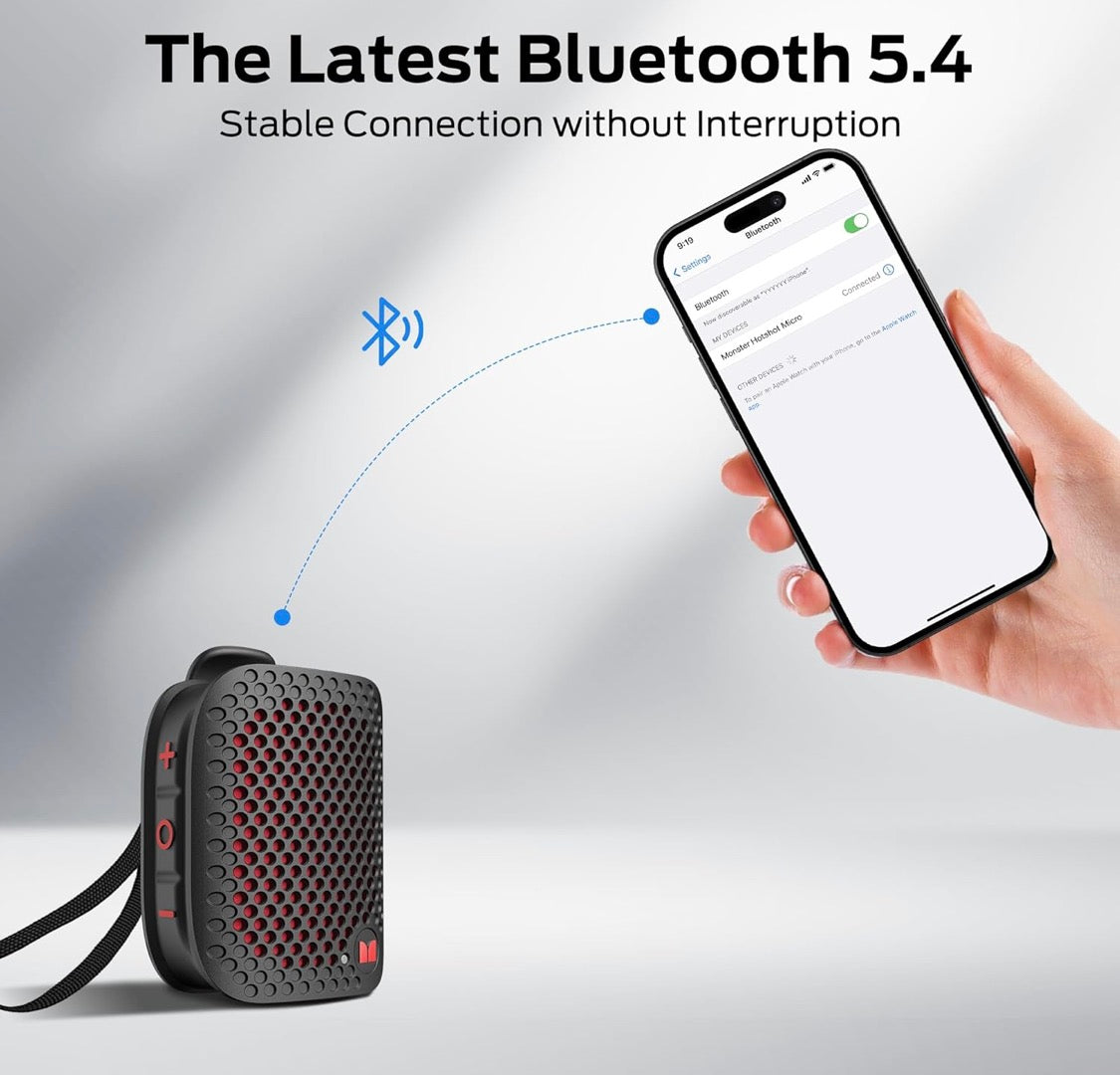 Monster Blaster Micro Clip-On Wireless Portable Speaker w/ Built-in Mic (Black)