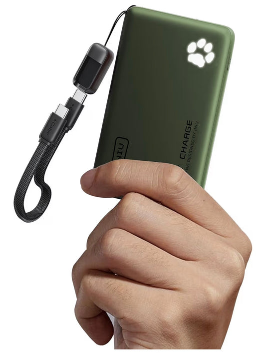 Portable Charger, Ultra Slim 10000mAh 45W PD Power Bank, USB-C Fast Charging Mini Battery Pack - Green
