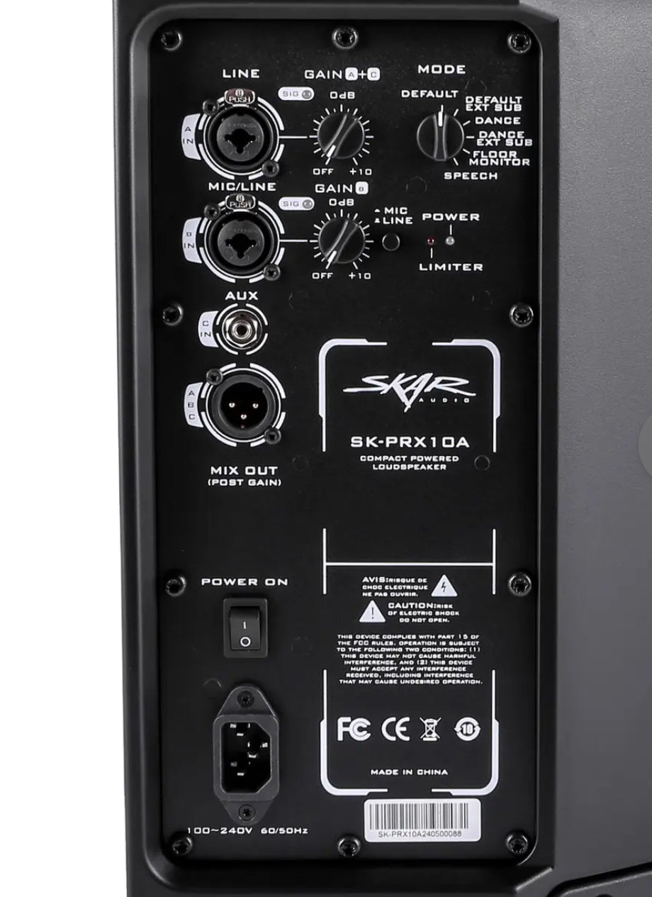SK-PRX10A | 10" 1000 Watt Active 2-Way PA Loudspeaker