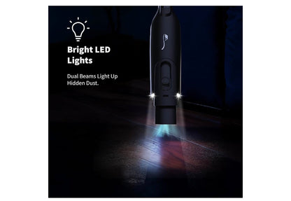 Koordlose Handstofsuier, Liggewig Draagbare Handstofsuier met LED-lig, Herlaaibare Handstofsuier met Een-druk-leegmaakfunksie, Kragtige Suigkrag vir Kantoor, Huis, Motor, Raven