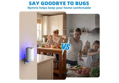 Nymrix Flying Insect Trap, Plug-in Indoor Fly Trap for Fruit Flies & Gnats
24/7 Blue Light Trap for House Flies & Mosquitoes, Works in Kitchens & Near Plants, Safe for Kids & Pets, 1 Base + 2 Refills