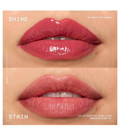 NYX PRO MAKEUP Lip IV Hydrating Glansende Lipvlek met 12H Hydrasie – Bubblegum Burst (Pienk)