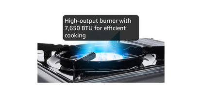 Gas One Portable Butane Camping Stove with Case: Automatic Ignition, Precise Heat Control - Camping & Tailgating and Outdoor Cooking