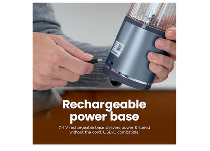 Ninja Blast Koordlose 532 ml Draagbare Blender Vir Skommels en Smoothies, BPA-vry, Lekvaste Deksel en Suigbek, USB-C Herlaaibaar, Skottelgoedwasser Veilig - (Metaalswart)