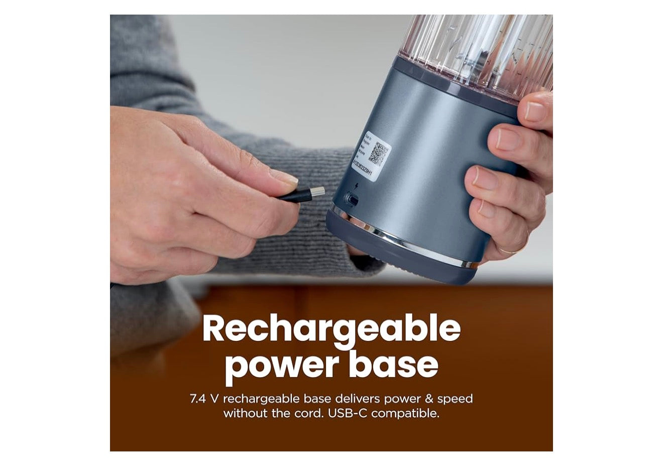 Ninja Blast Koordlose 530ml Draagbare Blender vir Skommelinge en Smoothies, BPA-vry, Lekvrye Deksel en Drinktuit, USB-C Herlaaibaar, Skottelgoedwasser Veilig - (Woudgroen)
