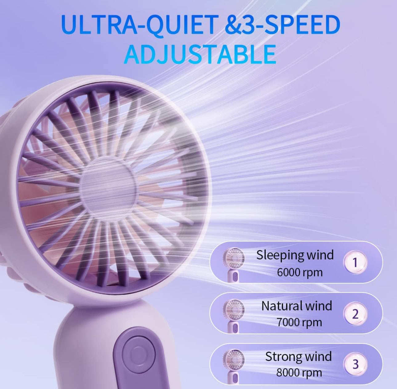 Portable Mini Fans (3-Pack) – Cute, Lightweight & Battery Powered for Personal Comfort Anywhere