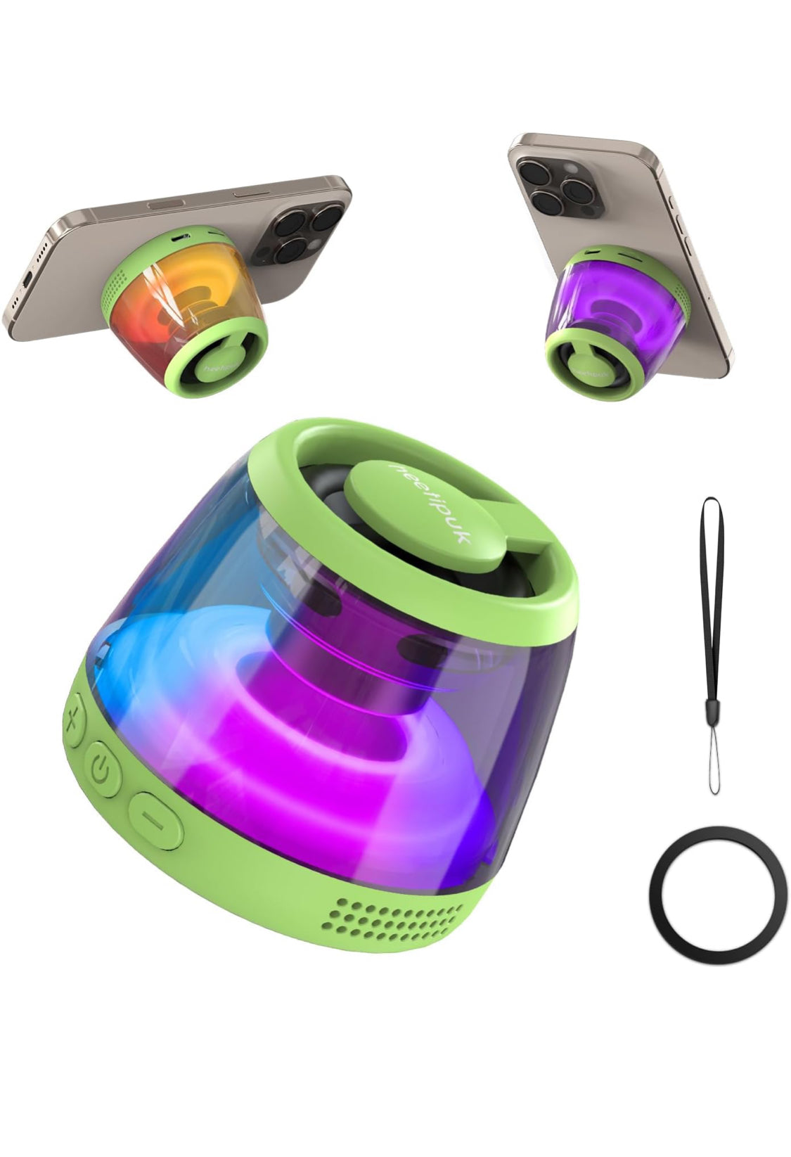Magnetic Bluetooth Loudspeaker, Portable Mini Bluetooth Speaker Small with Cell Phone Stand