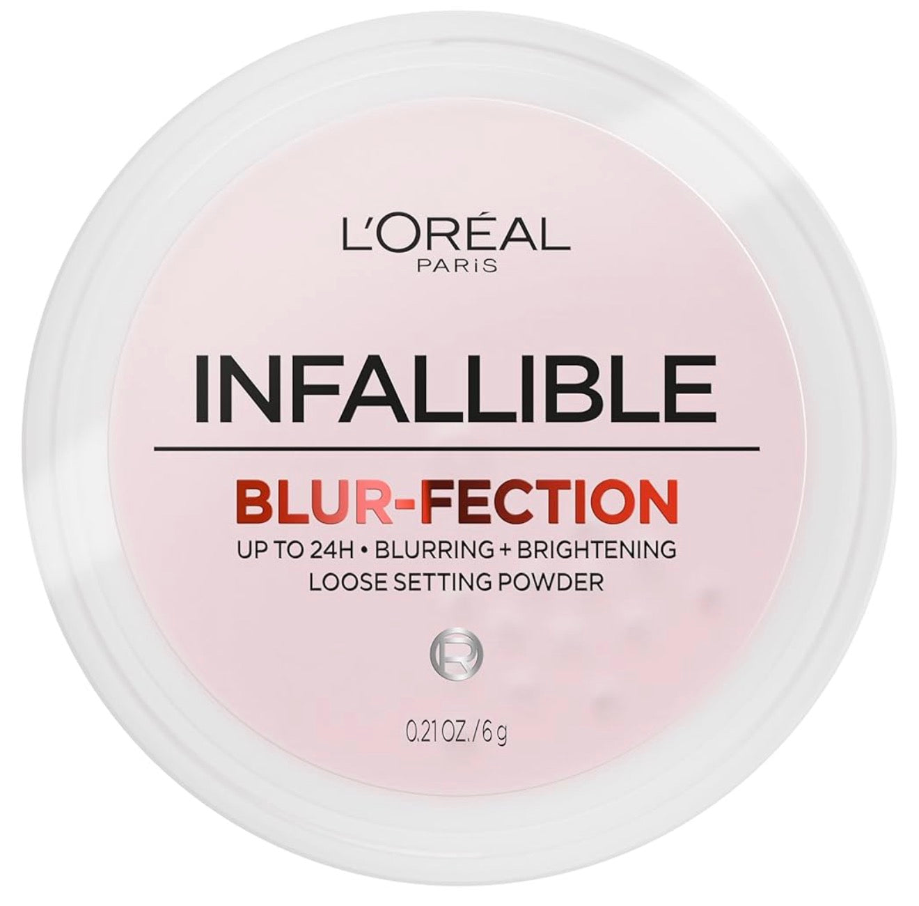L'Oréal Paris Infallible Blur-fection Langdurige Losse Stelpoeier, Vervaag-Gesigpoeier met tot 24 UUR Dragtyd - Verhelderende Ligpienk (1 Kit)