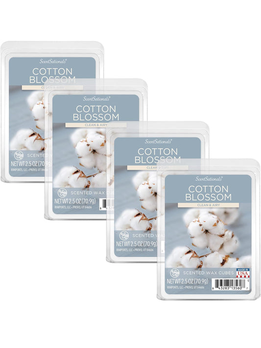 Scentsationals Wax Melts, Wax Cubes Strong Scent - Cotton Blossom (4PK)