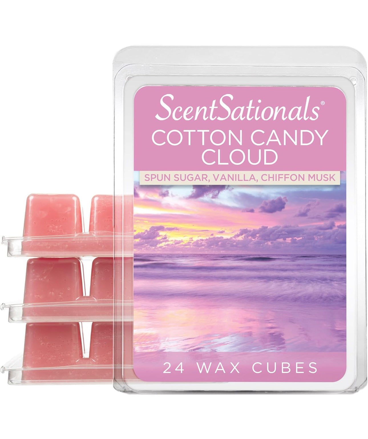 Scentsationals Wax Melts, Wax Cubes Strong Scent - Cotton Candy Cloud  - 4PK