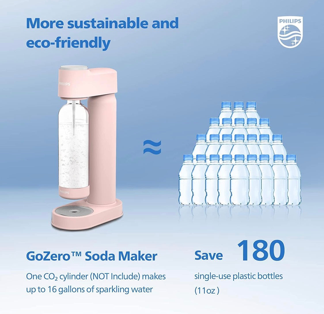 Soda Maker / Sparkling Water Machine, Lightweight & Easy to Use (PINK)