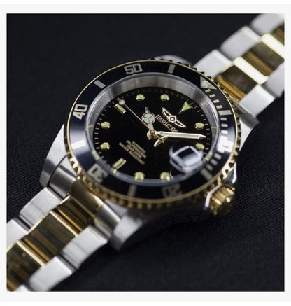 Invicta Mans Pro Diver-versameling Munt-Rand Outomatiese Twee Kleur Horlosie