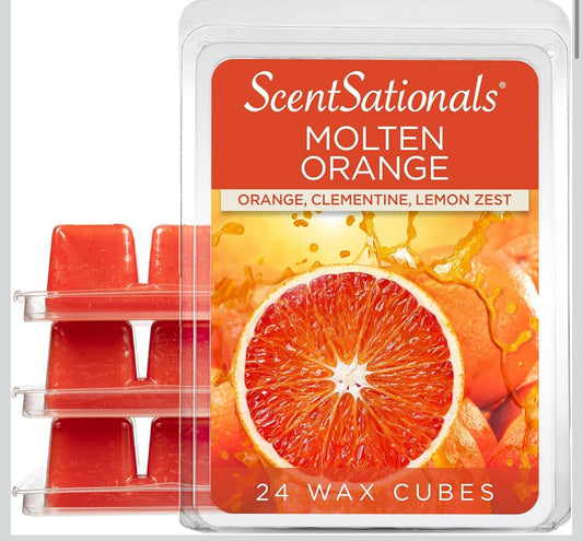 Scentsationals Wax Melts, Wax Cubes Strong Scent - Molten Orange - 4PK