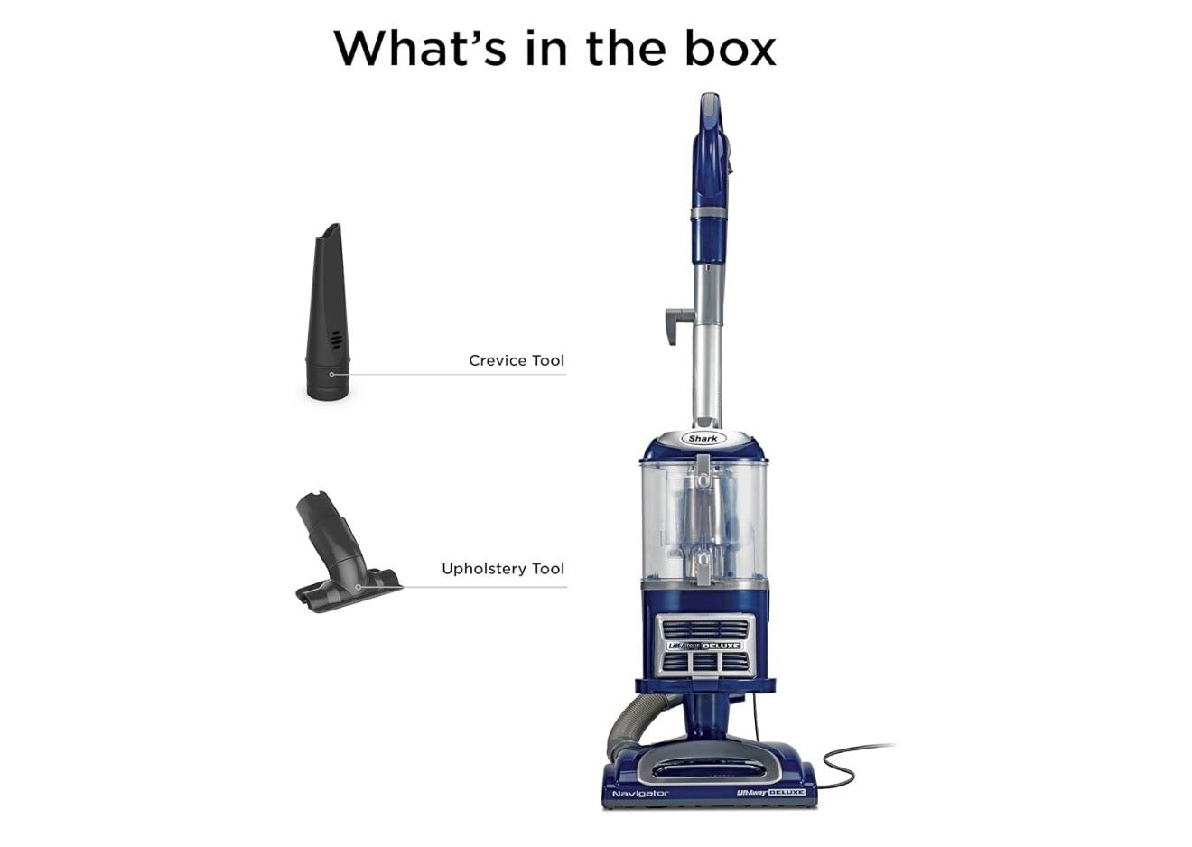 Shark Upright Vacuum Cleaner Navigator Lift-Away Deluxe Pet Hair, Carpet & Hard Floor Cleaning | Upholstery & Crevice Tool, HEPA Filter | Swivel Steering | Large Dust Cup Capacity (Blue)