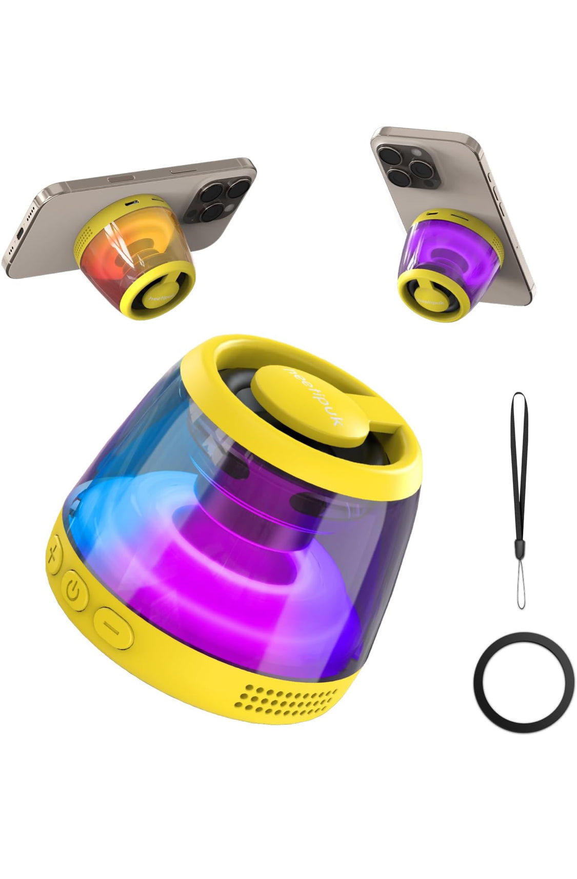 Magnetic Bluetooth Loudspeaker, Portable Mini Bluetooth Speaker Small with Cell Phone Stand