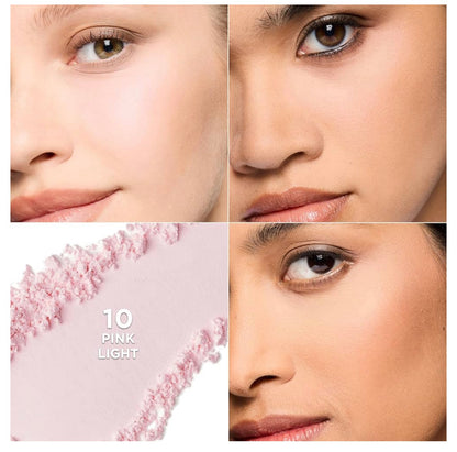 L'Oréal Paris Infallible Blur-fection Langdurige Losse Stelpoeier, Vervaag-Gesigpoeier met tot 24 UUR Dragtyd - Verhelderende Ligpienk (1 Kit)