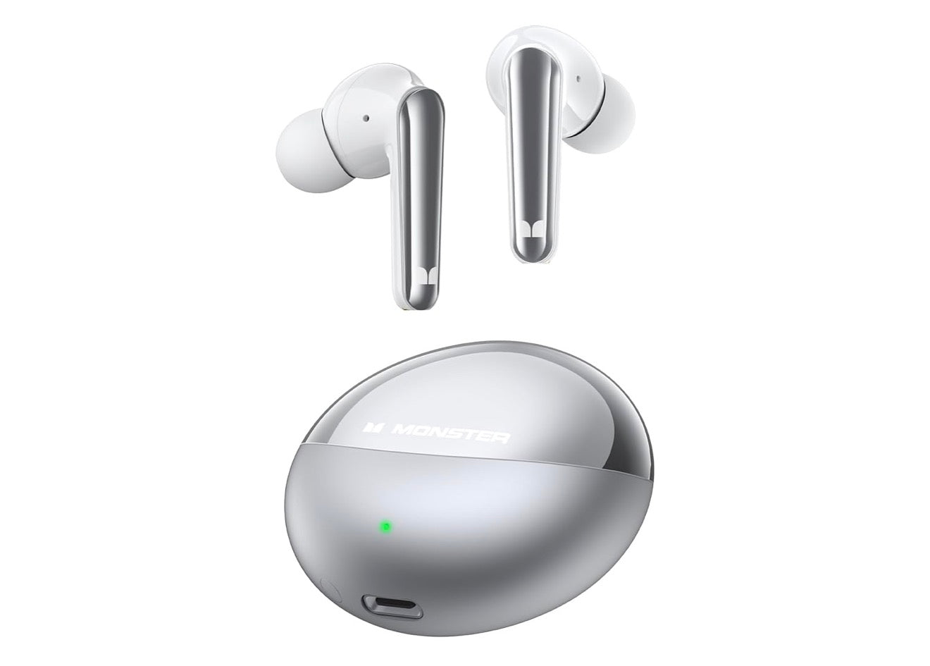 Monster AirLinks Draadlose Oorfone, Bluetooth 5.3 Oorfone HiFi Stereo, Draadlose Oorfone met HD Duidelike Oproep, 30H Speeltyd, Raakbeheer, Tipe-C Laai, IPX6 Waterdig
