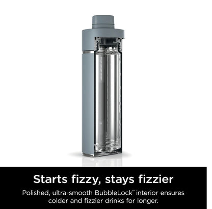 Ninja Travel Water Bottle (24 oz) Stainless Steel Tumbler for Carbonated Drinks (Gray)