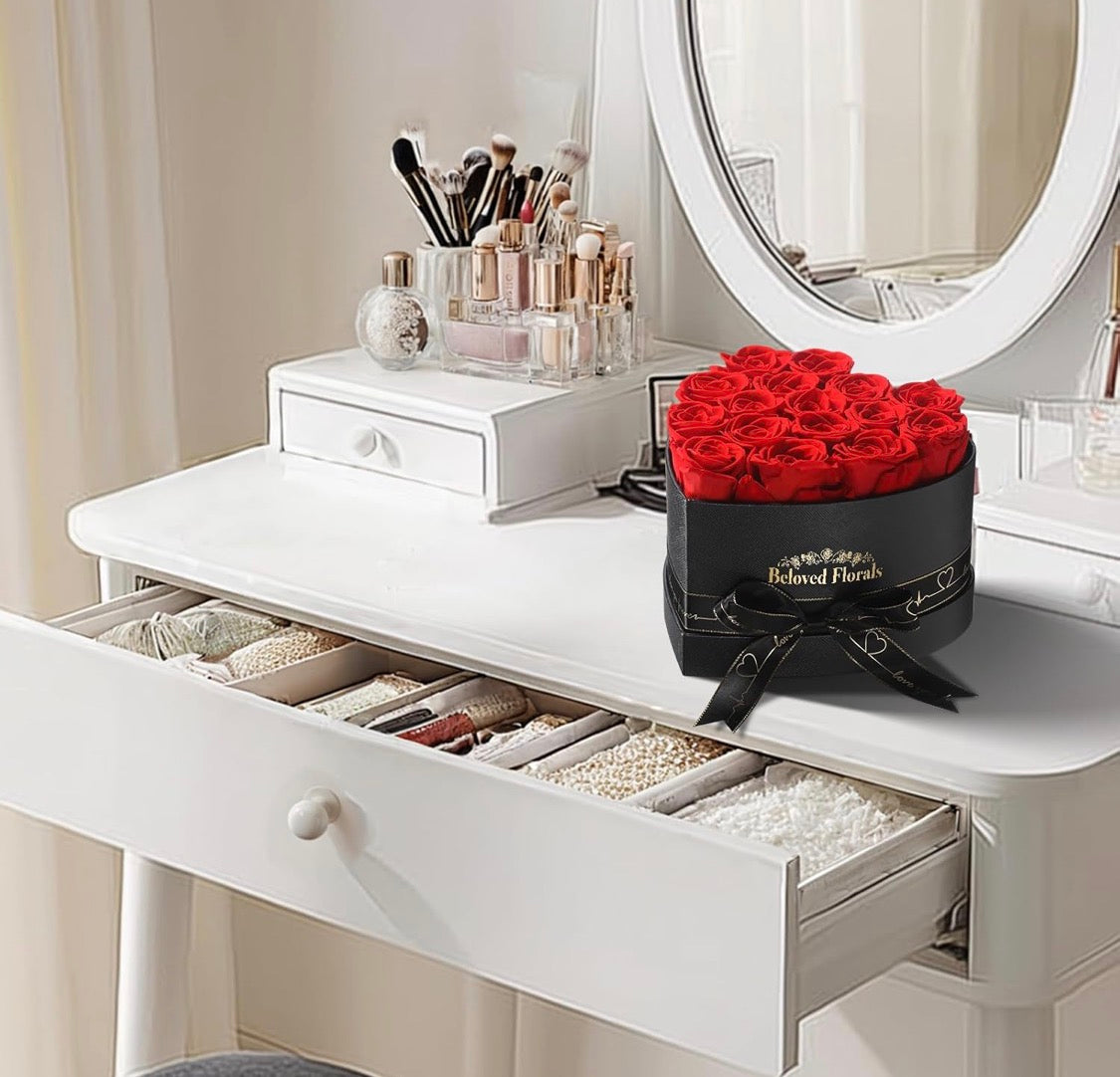 Elegant Preserved Flowers (16) Roses - For All Special Occasions - Passionate Red