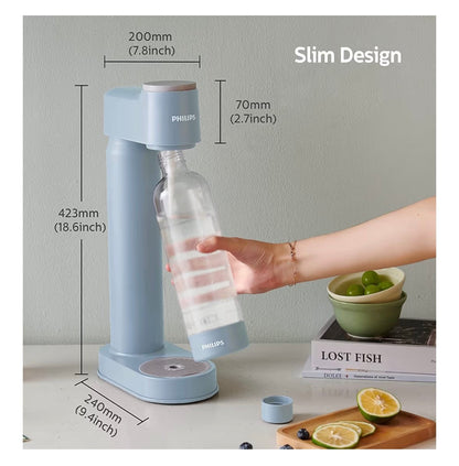 Soda Maker / Sparkling Water Machine, Lightweight & Easy to Use (Blue)