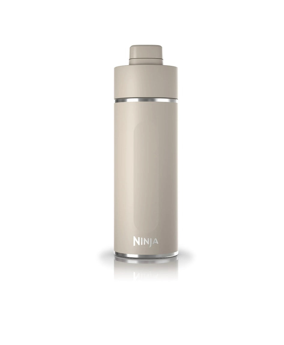 Ninja Travel Water Bottle (24 oz) Stainless Steel Tumbler for Carbonated Drinks (Stone)