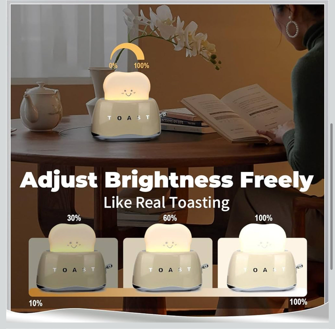 New Retro Decor Toaster Lamp with Rechargeable - RED