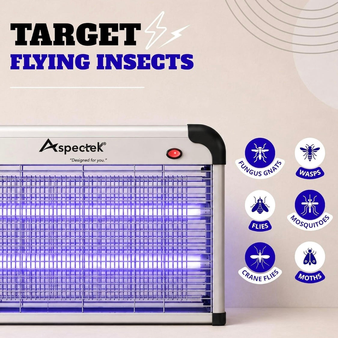 20W Elektriese Insekdoder, Hoogspanning Muskiet- en Vliegdoder, Swaar Diens 360° Knottievanger