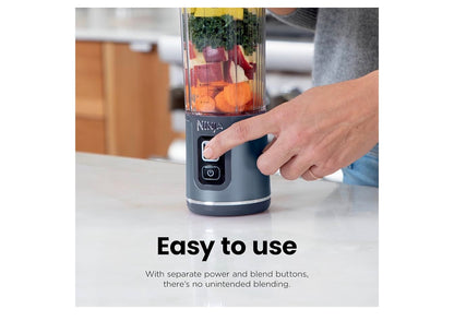 Ninja Blast Draagbare Blender Koordloos 530ml Houer Persoonlike Menger vir Skuddrankies en Smoothies BPA-vry Lekvrye Deksel en Suigbek USB-C Herlaaibaar Skottelgoedwasser Veilig - (Swart)
