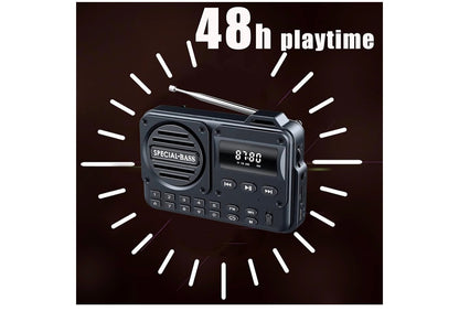 Sakradio FM USB-C Laai 2000mAh Herlaaibaar Uitstekende Ontvangs Duidelike Luidspreker en Oorfoonpoort, LCD-skerm, FM-radio vir Stap/Draf/Gimnasium, Bluetooth/TF. (GEEN AM NIE) – (Turkoois)
