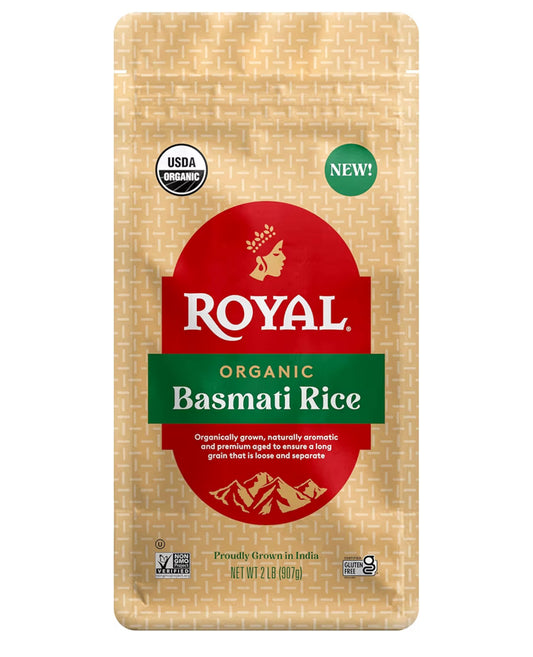 Organiese Royal Wit Langkorrel Basmati Rys - 2lb Sak