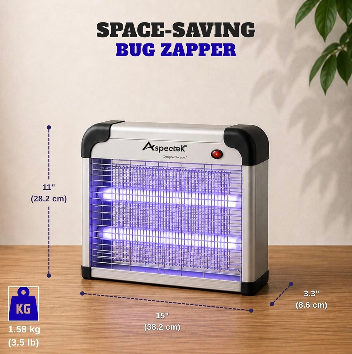 20W Elektriese Insekdoder, Hoogspanning Muskiet- en Vliegdoder, Swaar Diens 360° Knottievanger