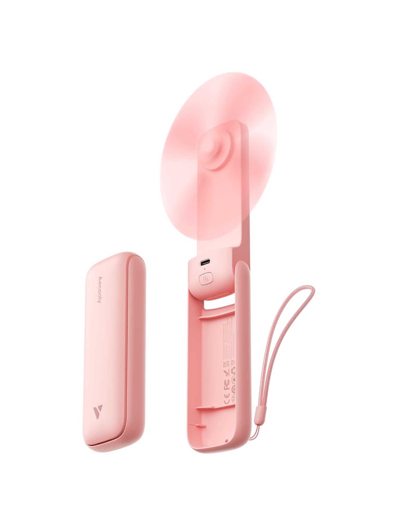 New Mini Personal Slim Portable Handheld Fan - USB Rechargeable - Pink