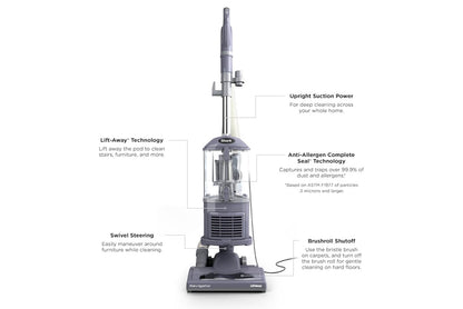 Shark Upright Vacuum Cleaner Navigator Lift-Away Carpet & Hard Floor Cleaning,Upholstery & Crevice Tools, Swivel Steering, Large Dust Cup Capacity - (Lavender)