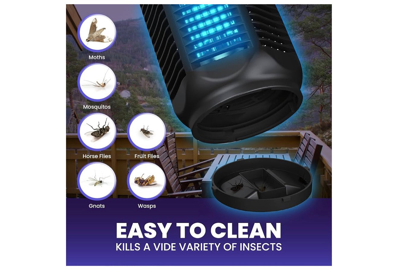 Elektriese Insekdoder, Buite & Binne Insekdoder met Skakelaar – 4000V Kragtige Rooster, 20W Ekstra Helderheid IPX4 Waterdigte Muskietafstoter Buite