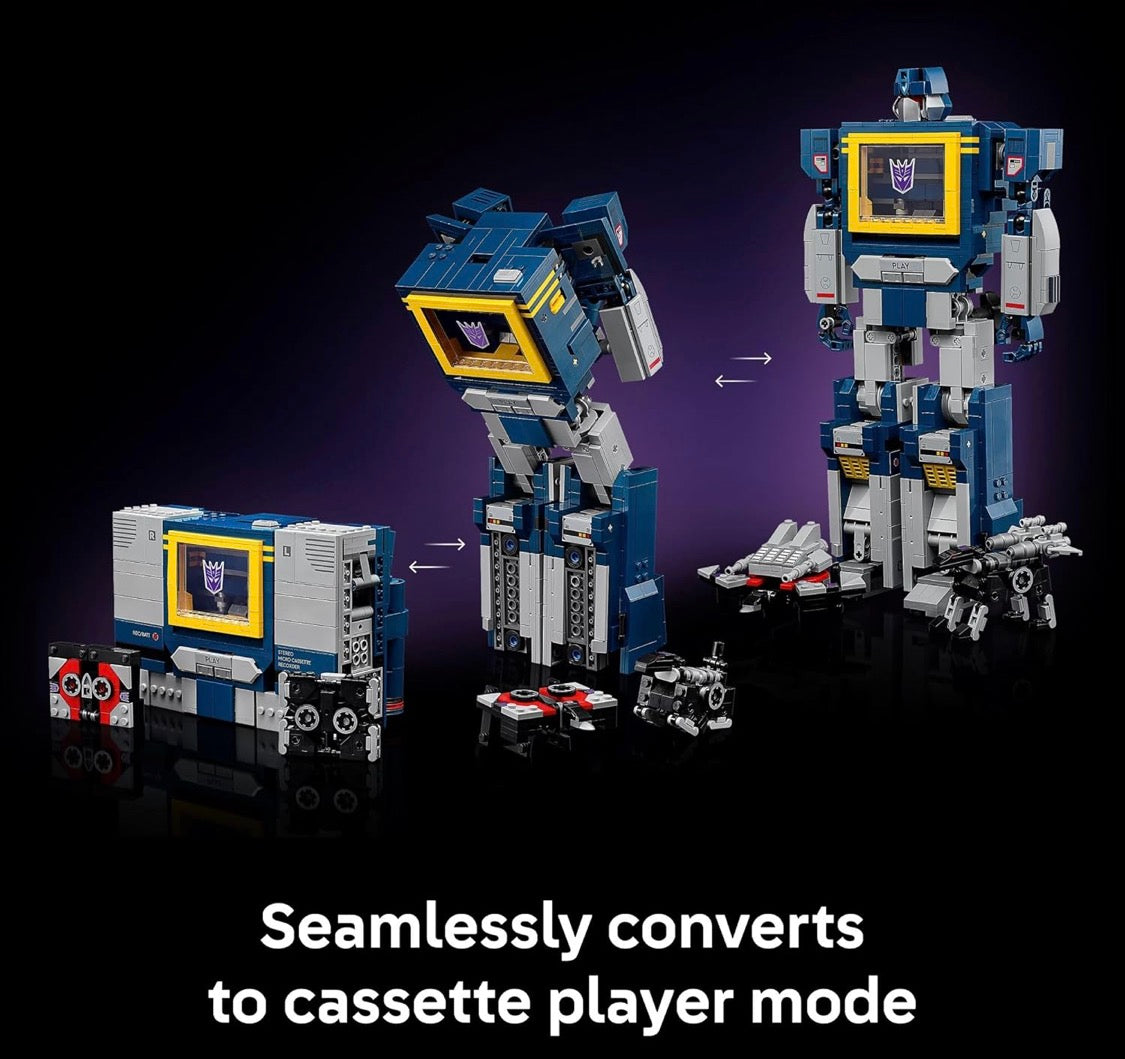 LEGO Icons Transformers: Soundwave - Building Set W/Sound Effects Model Kit W/Ravage & Laserbeak Figures - 10358