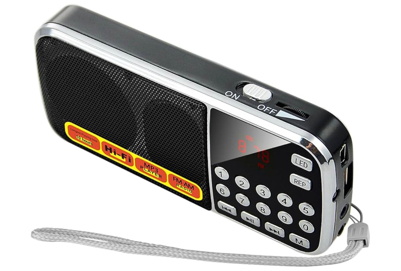 Klein Draagbare AM FM Radio's, Groot Kapasiteit Herlaaibare Battery-aangedrewe Radio, TF Kaart Mikro SD Kaart USB-gleuf MP3 Afspeel, Digitale Knoppies, Uitstekende Ontvangs en Klankgehalte