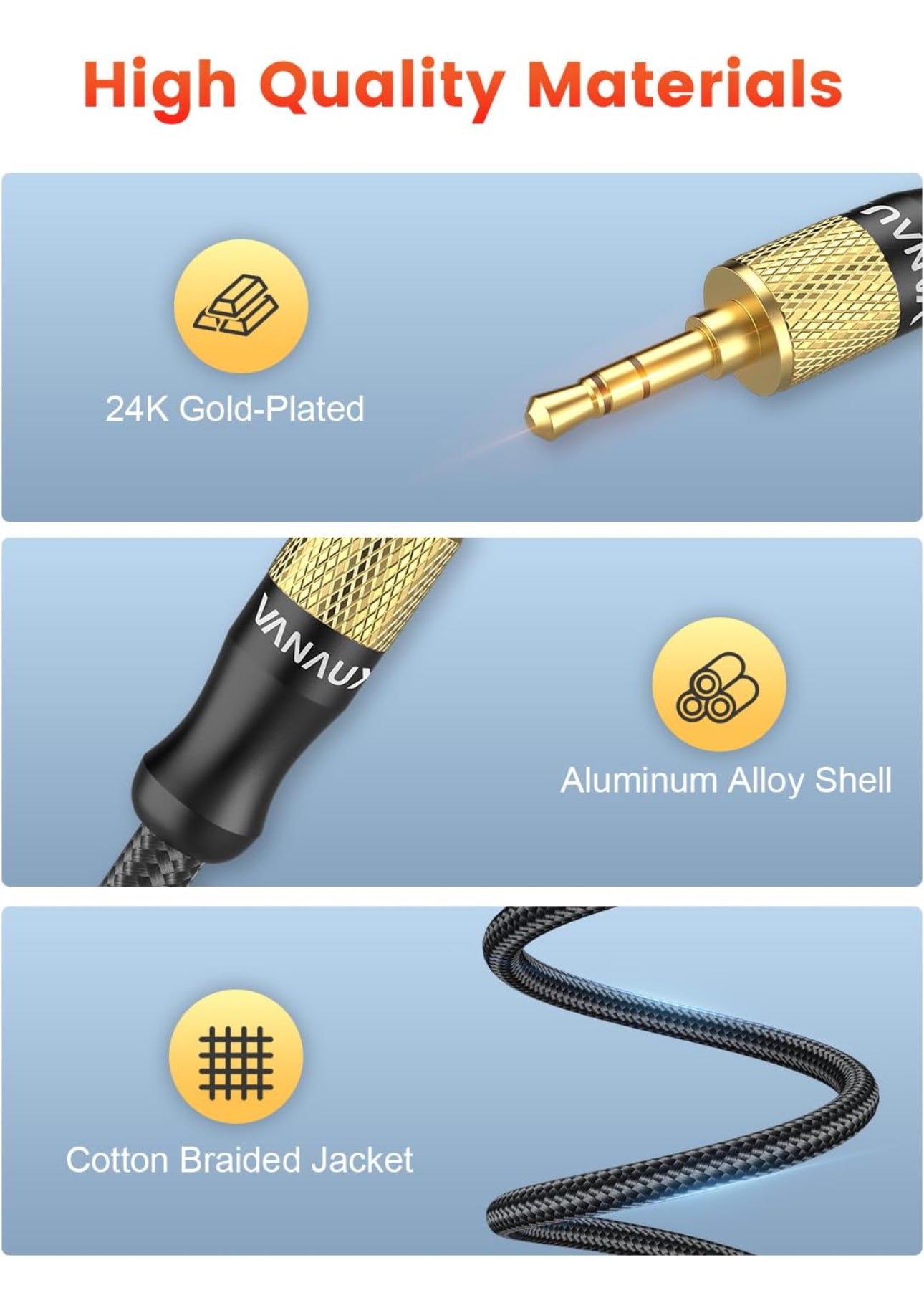 Essential 3.5mm Aux Cable 90 Degree Right Angle male to Male 26 Ft