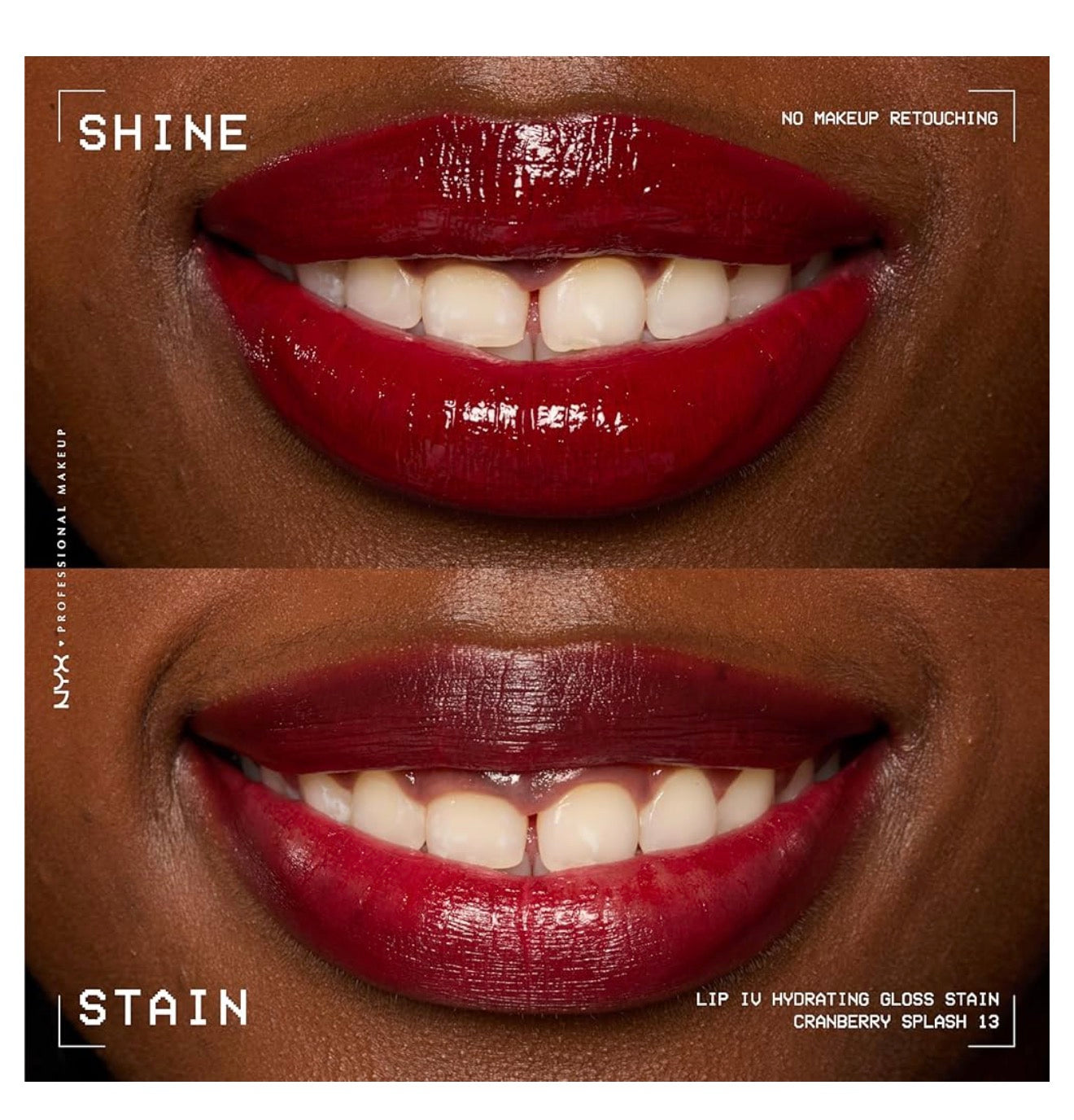 NYX PRO MAKEUP Lip IV Hydraterende Glans Lipvlek met 12H Hidrasie - Cranberry Splash (Rooi)
