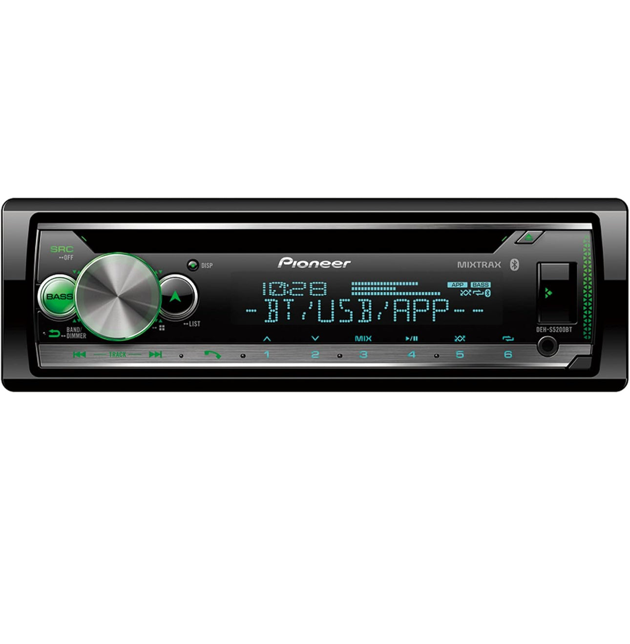 Pioneer DEH-S5200BT CD-ontvanger beskik oor Smart Sync Toep-versoenbaarheid, MIXTRAX Ingeboude Bluetooth