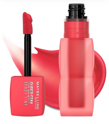 MAYBELLINE Super Stay Teddy Lip Tint, Langblywende Mat Lipstiffie Vir Tot 12 Uur Dra - (July Forever) 1 stuks