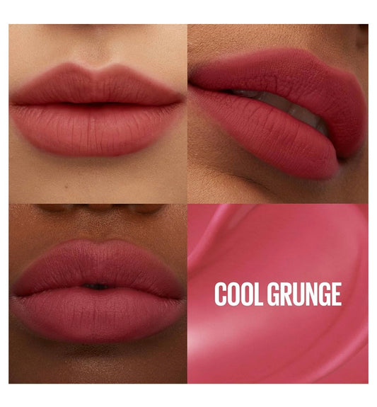 MAYBELLINE Super Stay Teddy Lip Tint, Langblywende Mat Lipstiffie vir Tot 12 Uur Dra - (Cool Grunge) 1 stuk