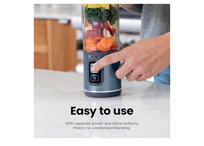 Ninja Blast Draagbare Blender Koordloos 530ml vir Skuddrankies & Smoothies, BPA-vry, Lekvaste Deksel & Suipbekkie, USB-C Herlaaibaar, Skottelgoedwasser Veilig - (Blou)