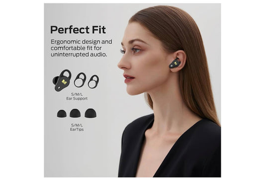 Monster NL210 Draadlose Oorfone, Bluetooth 5.4 in-Oor Stereo Ingeboude Mikrofoon vir Kristalhelder Oproepe, 32H Speeltyd, Tipe-C Laai, Waterdigte Sport - (Swart)