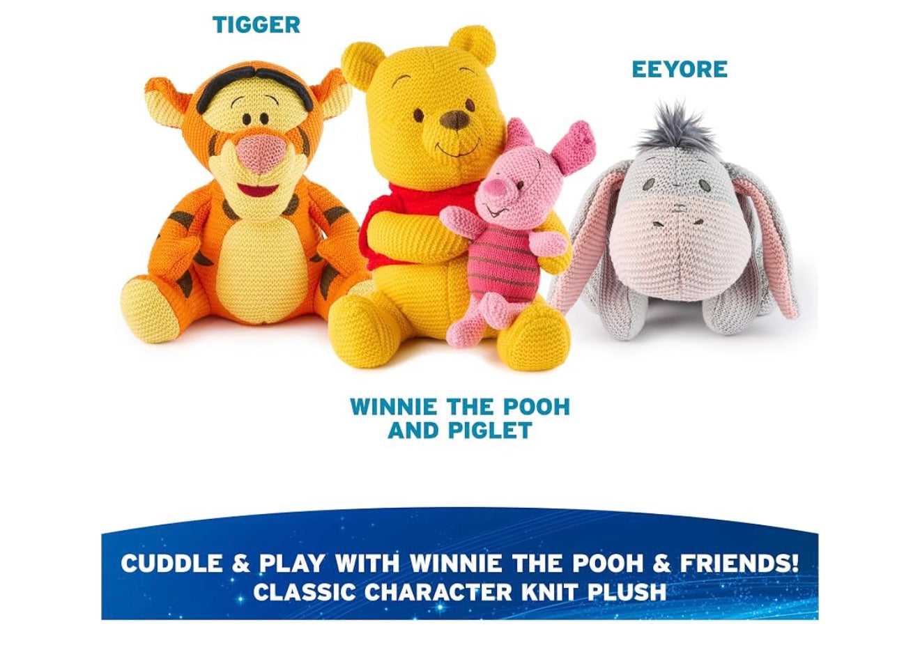 Disney 10" Tigger Gebreide Plus, Winnie die Poeh, Opgestopte Dier vir Ouderdomme 1 en Ouers - Oranje