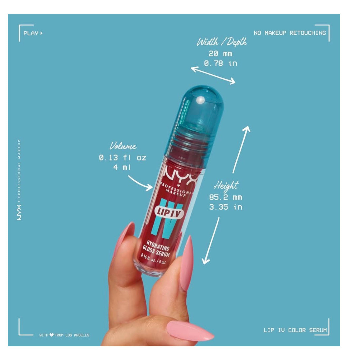 NYX PRO MAKEUP Lip IV Hydrating Glossy Lip Stain met 12H Hydrasie - Blush Rush (Pienk)